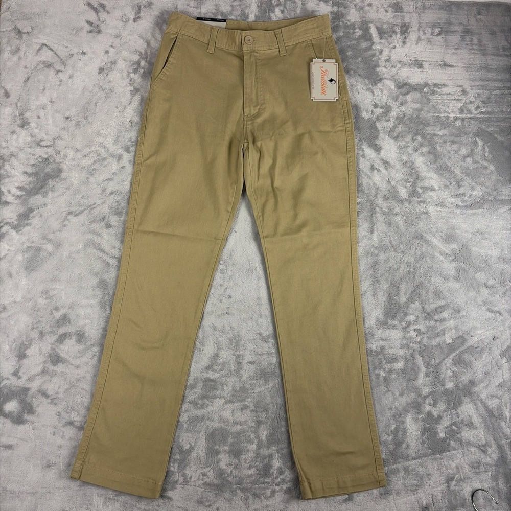 Hallstatt Stretch Mens Khaki Pants Beige Classic Fit Straight Leg 30x32 NWT